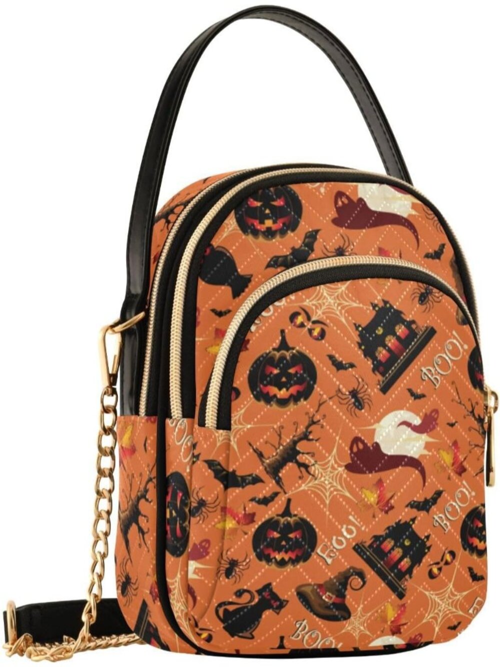 🎃Women's Orange Cell Phone Purse Crossbody Handbag Durable Shoulder Bags